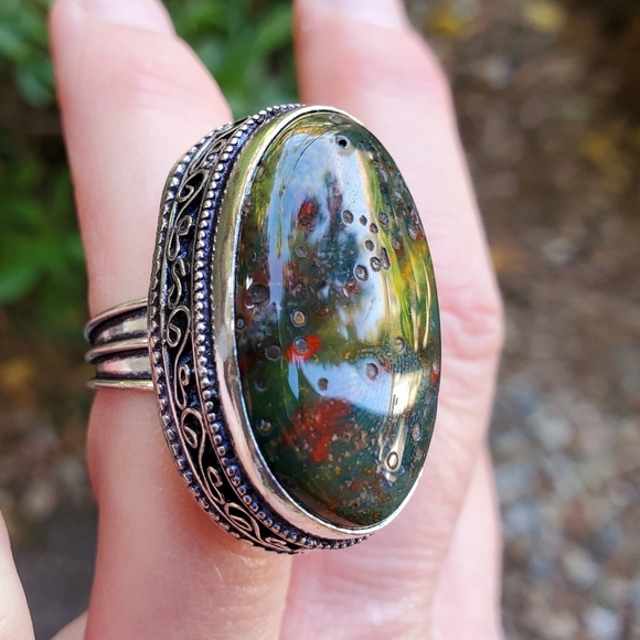 New Bloodstone 925 Silver Ring. - Picture 7 of 14
